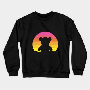 A Teddy Bear Retro Minimalistic Sunset Crewneck Sweatshirt